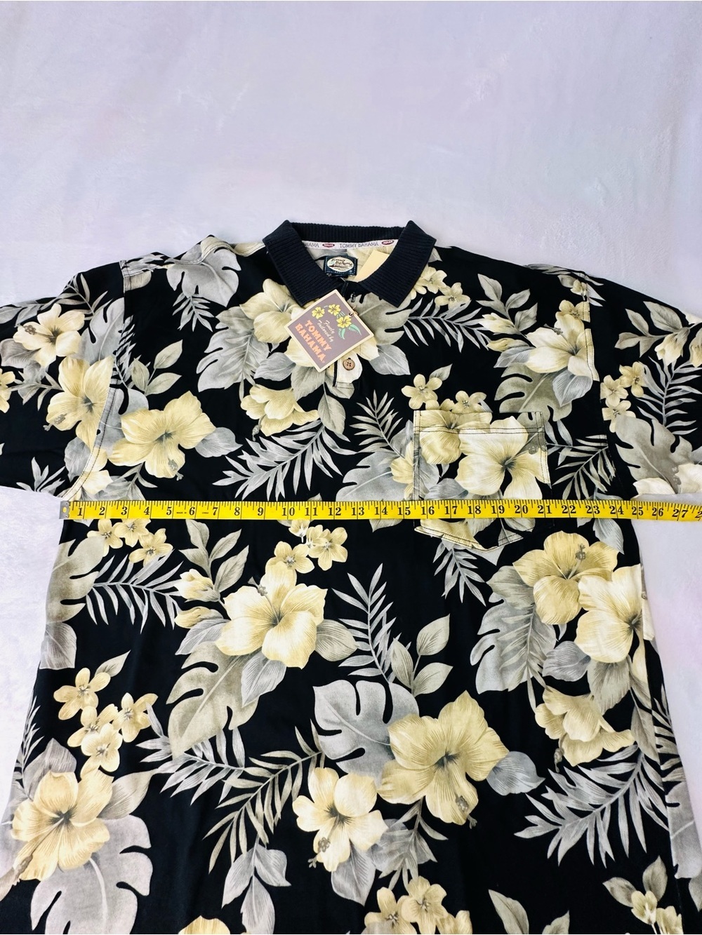 Tommy Bahama Black Floral Daydream Believer Polo Size XL - Picture 3 of 7